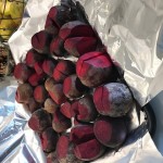 washed and cut beets
